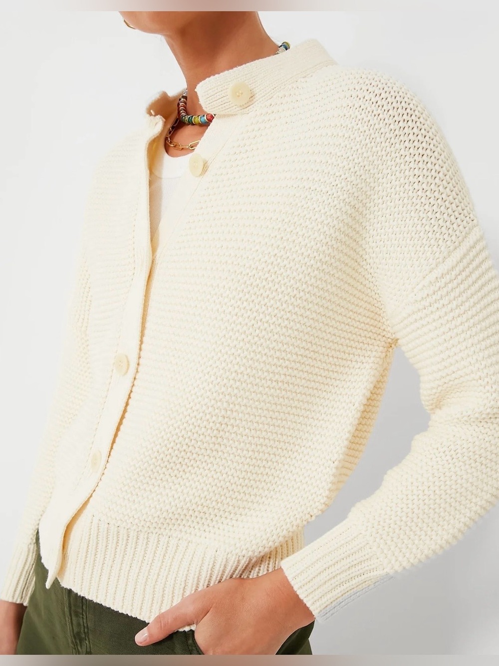 Alex Mill Nico Chunky Cardigan Sweater Ivory